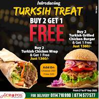 Turkish Treat - Buy 2 Get 1 Free at Acropol Restaurant