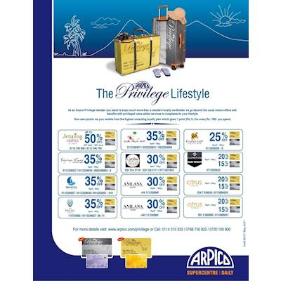ARPICO presents THE PRIVILEGE LIFESTYLE for Up to 50% OFF from selected Hotels and Resorts 