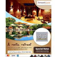 Enjoy Special rates on double & triple room bookings on half board, full board basis stays at Sigiriya Jungles for Sampath Bank Cards
