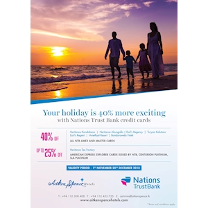 Your holiday is 40% more exciting with Nations Trust Bank Cards