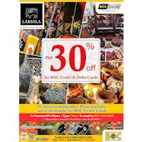 Flat 30% OFF for BOC Credit & Debit Cards at Laksala