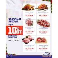 Enjoy 10% off on selected range of meat items this season at all Arpico Supercentres and Dailys !!!