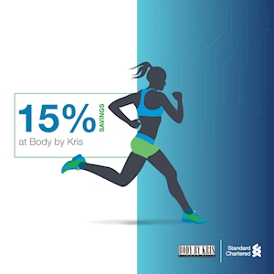 15% Off at Body By Kris for Standard Chartered Cardholders
