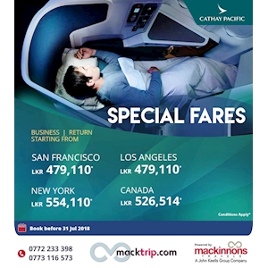 Special Fares on Cathay Pacific from Mackinnons Travel