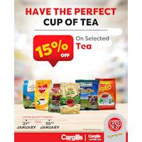  15% OFF on selected Tea from Cargills FoodCity!