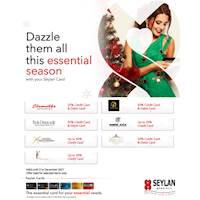 Up to 50% off on selected jewellery with your Seylan Card