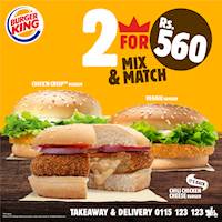 Grab a bite off 2 for 560/- offer at Burger King