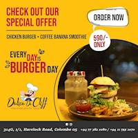 Enjoy a BBQ Chicken Burger with Banana Coffee Smoothie just for Rs. 590 at Delice De Cliff 