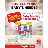 Get up to 15% OFF on selected Baby feeding accessories at Cargills FoodCity