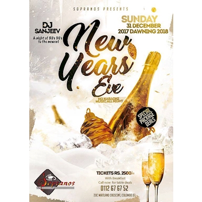 Hurry Up !! Plan your New Year Eve with special deal packages from Sopranos 
