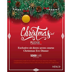 Christmas at Pledge3 with an exclusive sit-down seven course Christmas Eve Dinner