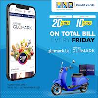 Get up to 20% off on total bill for HNB Cards at GLOMARK